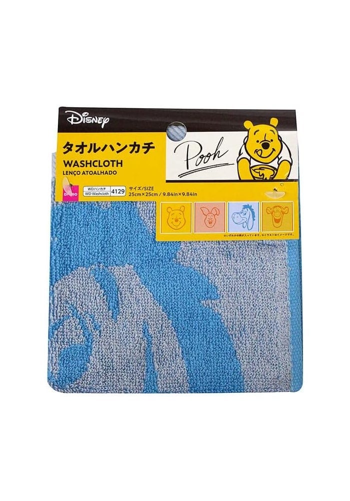DAISO Winnie The Pooh Washcloth - 4 Patterns - Blue - Image 1